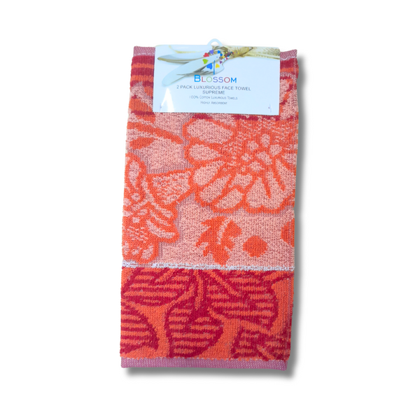 Blossom 2 pack luxurious face towel supreme (30x45cm) REF#31