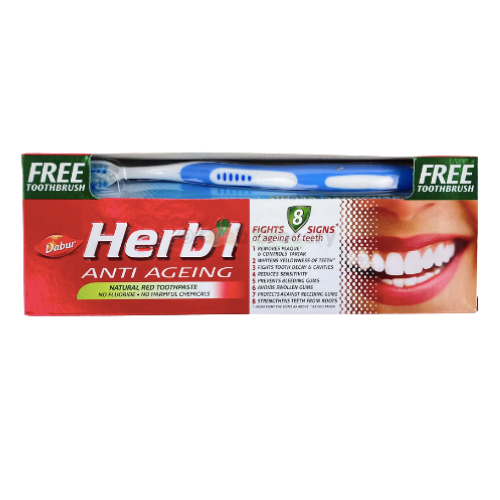 Dabur Herb'l Anti Ageing Natural Red Toothpaste |BB:01.2025